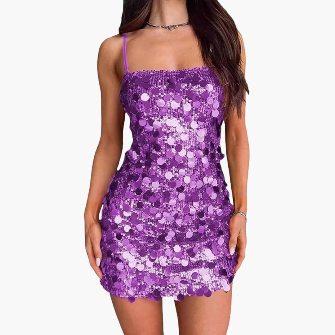 Robe courte pour femme avec motif en spirale et fines bretelles