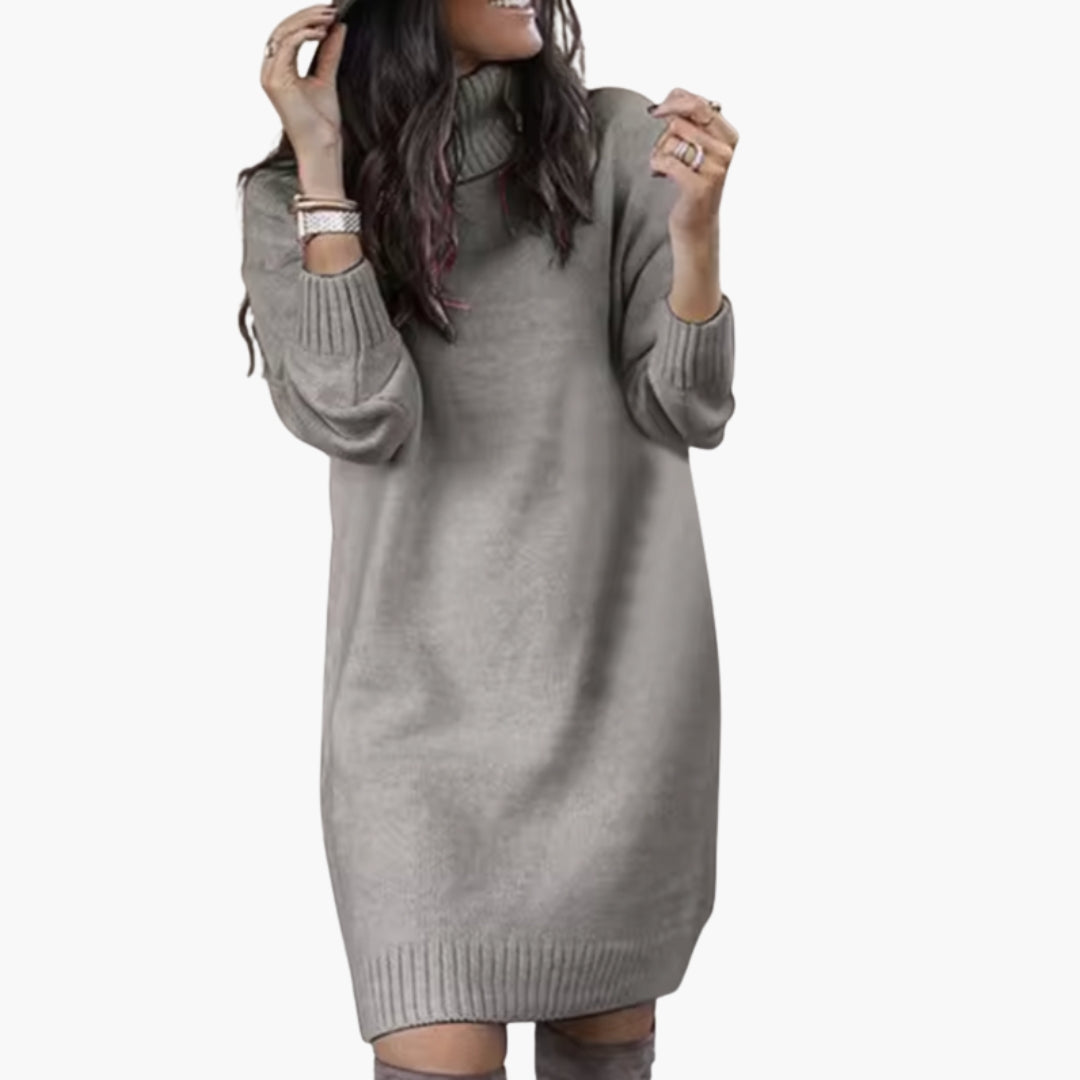 Robe femme à col montant et manches longues