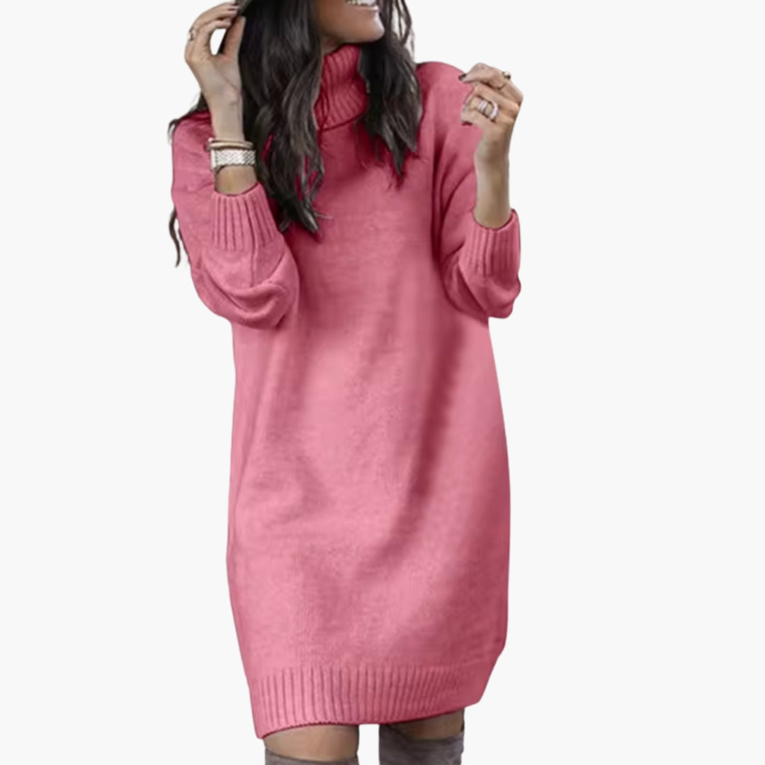 Robe femme à col montant et manches longues