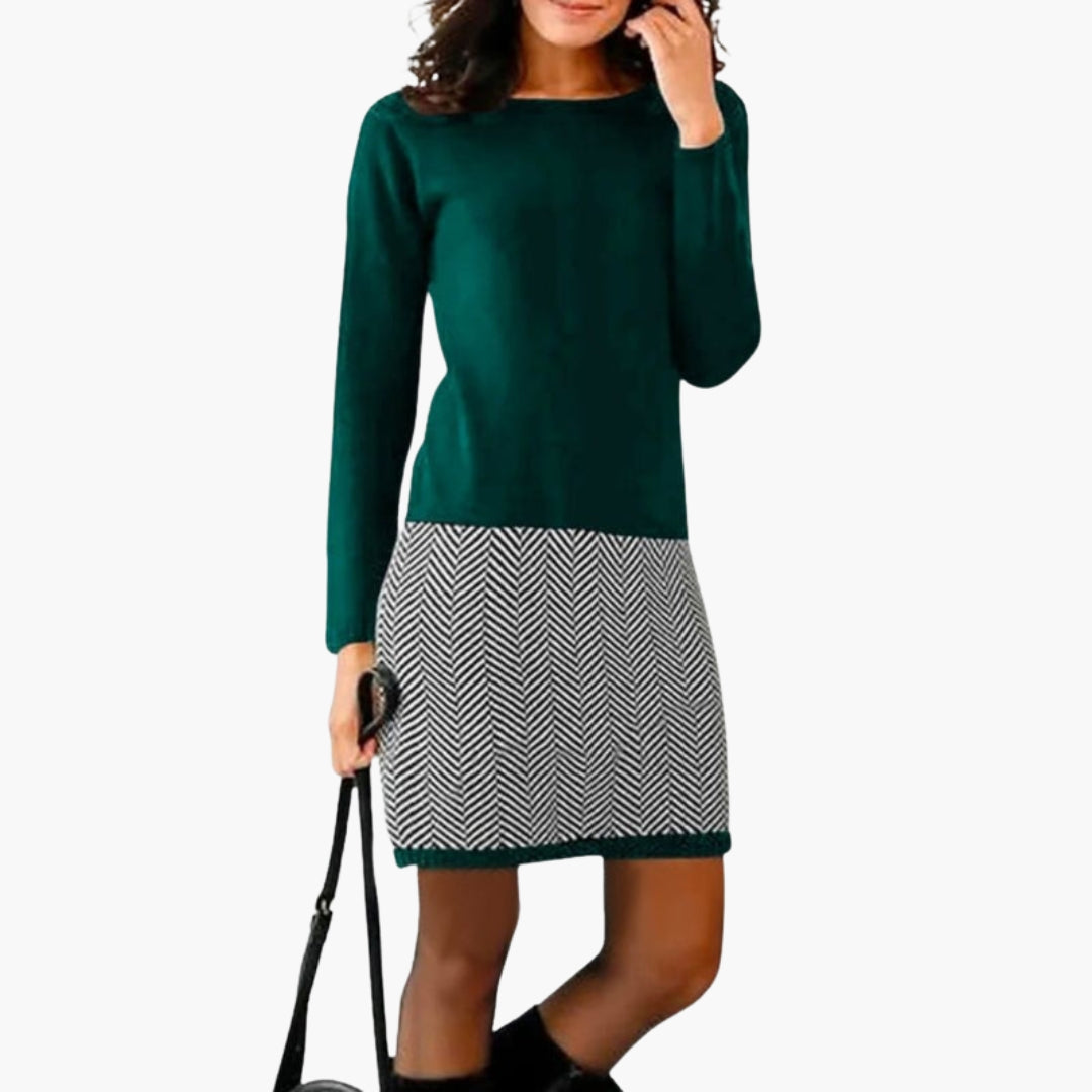 Abito donna a maniche lunghe e scollo rotondo