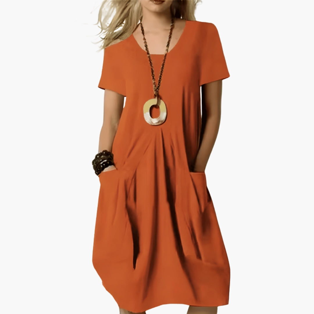 Damenkleid mit Bauchpaneel und Taschen