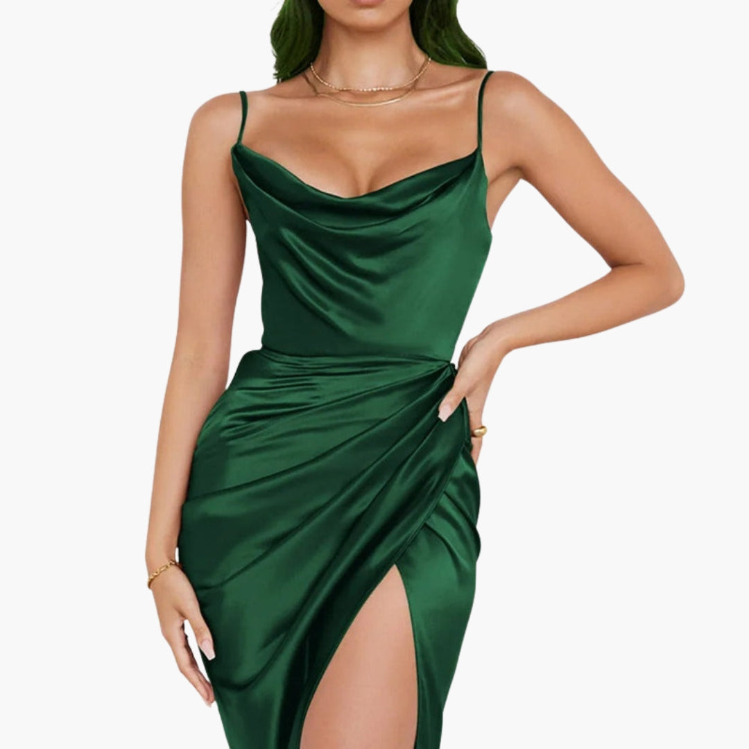 Women's dress with ruffles and thin straps