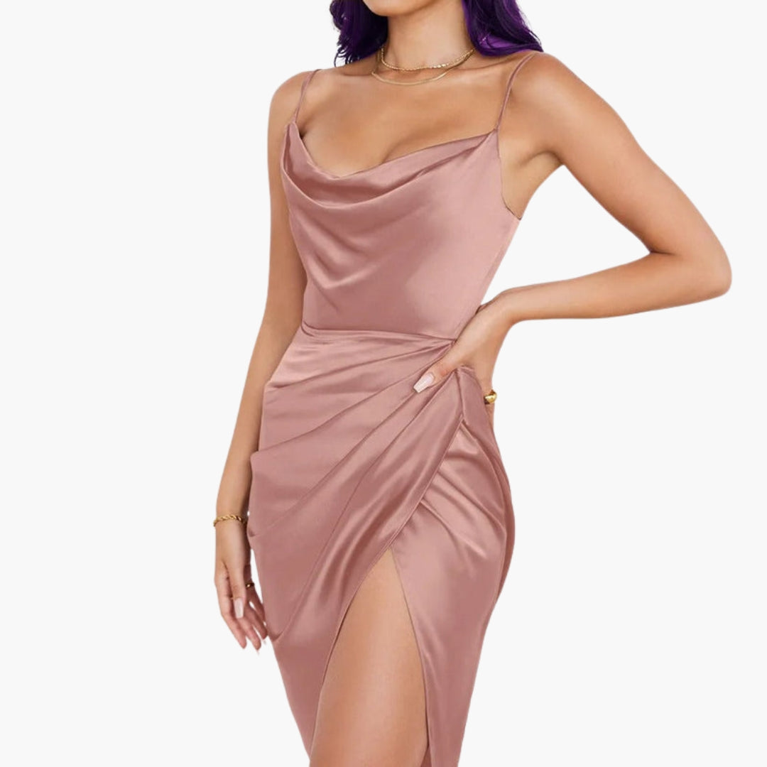Women's dress with ruffles and thin straps