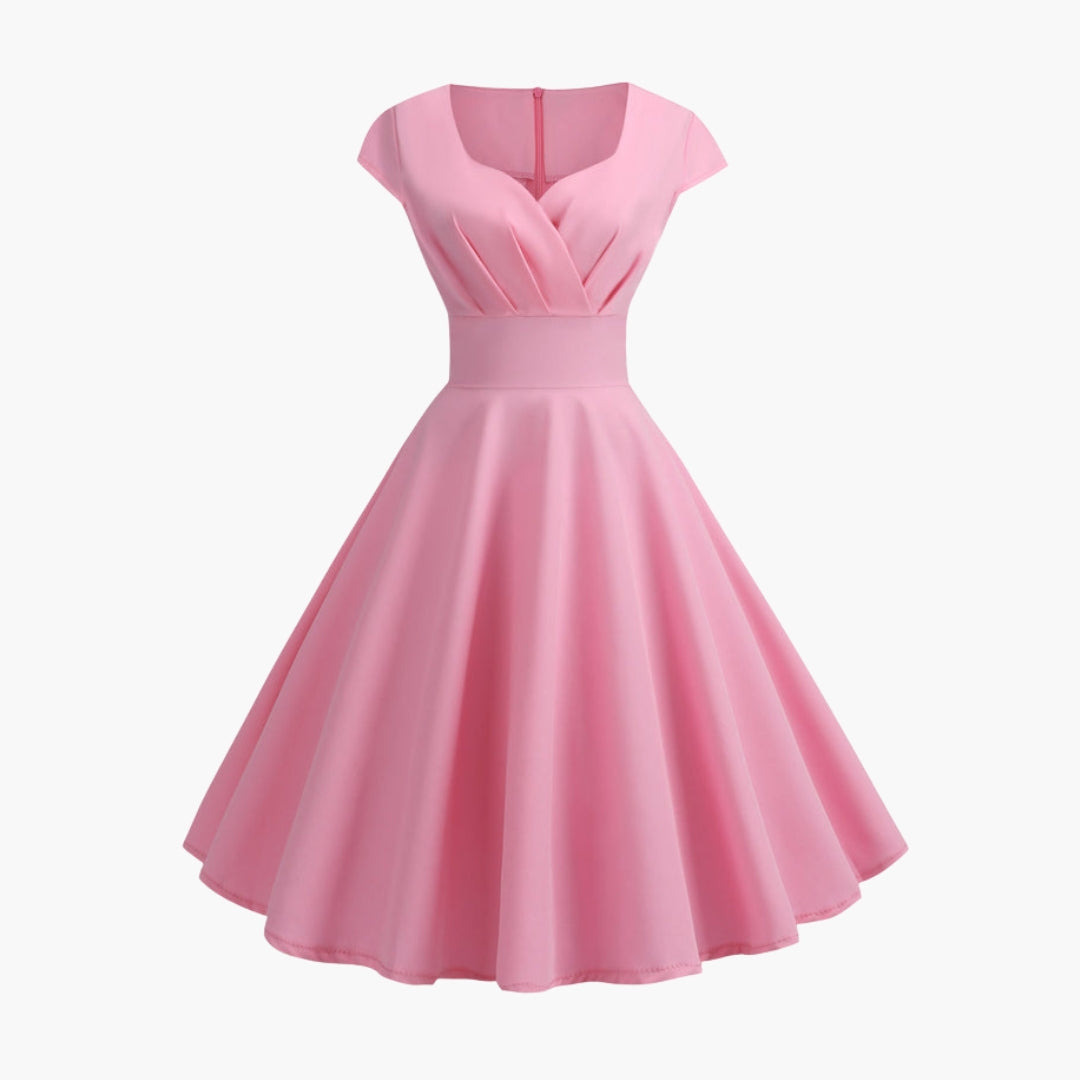 Kleid für Damen mit ausgestelltem Schnitt und kurzen Ärmeln
