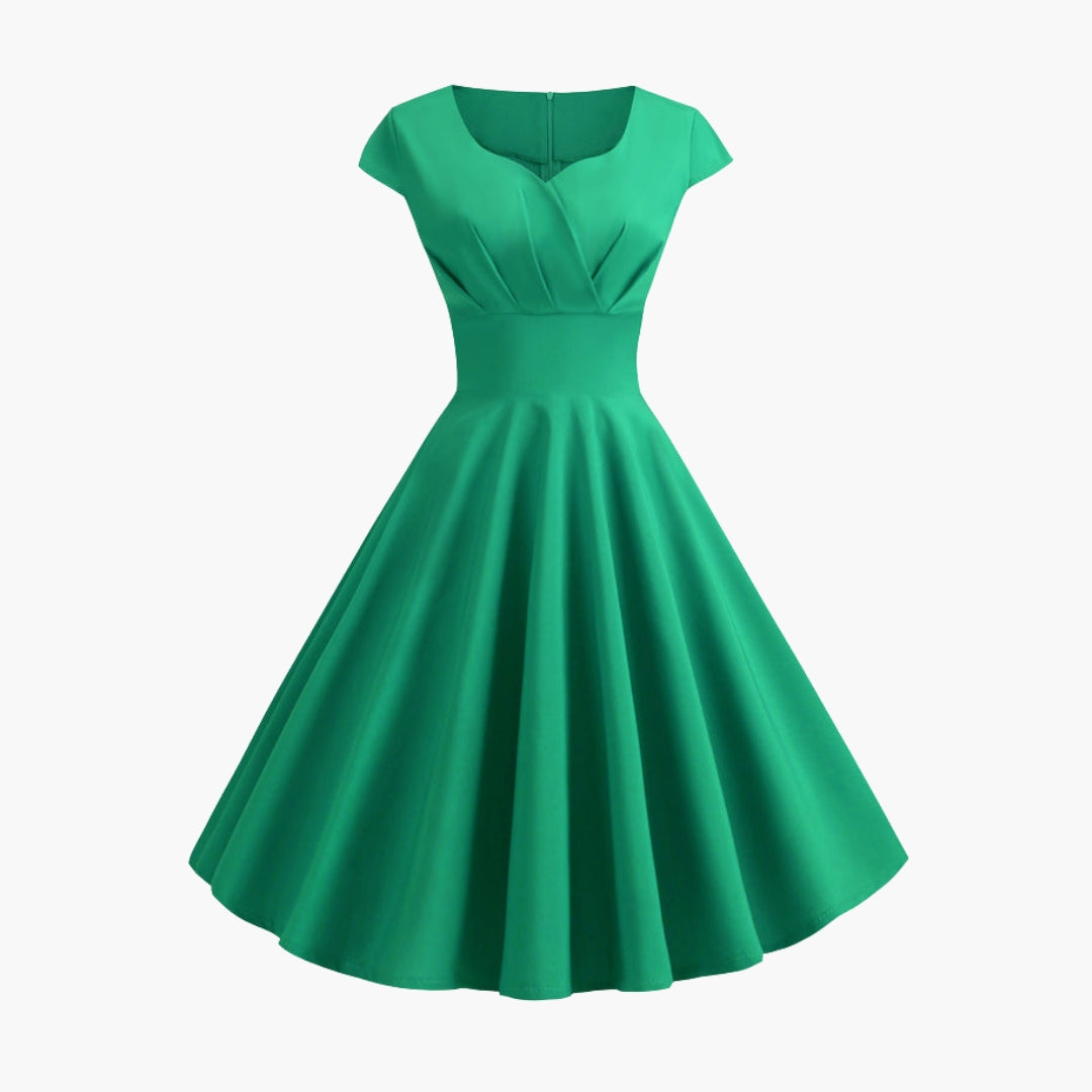 Kleid für Damen mit ausgestelltem Schnitt und kurzen Ärmeln