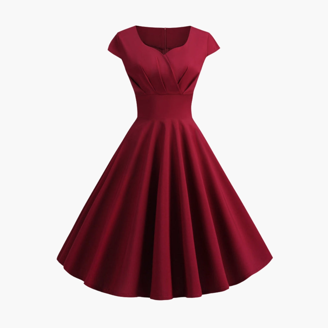 Kleid für Damen mit ausgestelltem Schnitt und kurzen Ärmeln