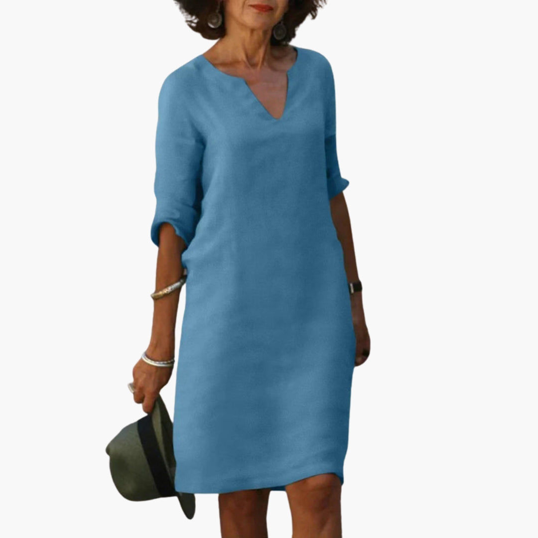 Kleid für Damen knielang mit dreiviertel Ärmeln