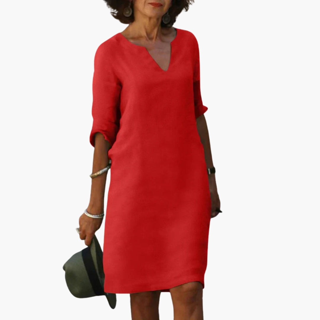 Kleid für Damen knielang mit dreiviertel Ärmeln