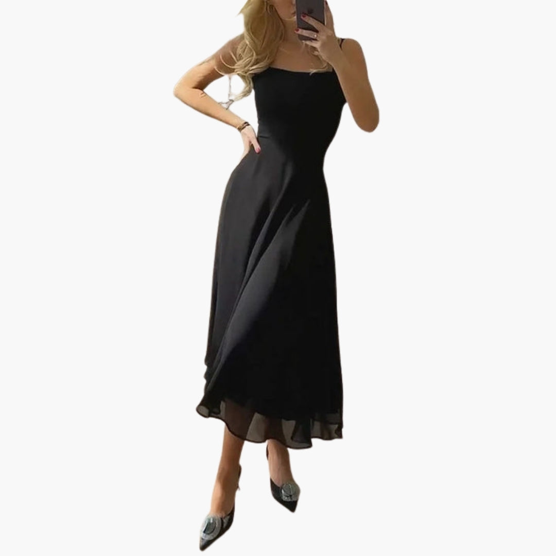 Abito donna senza maniche con scollo quadrato
