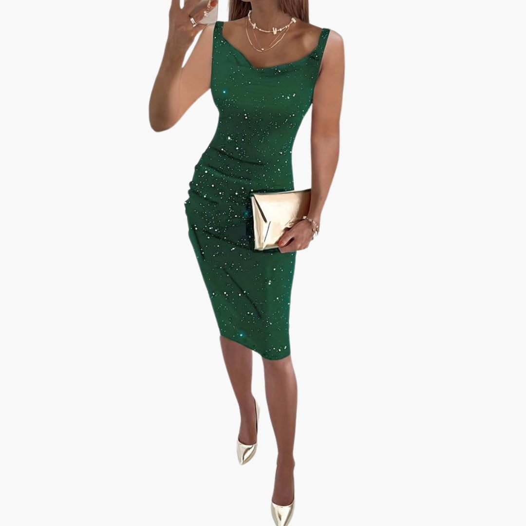 Damen ärmelloses Kleid mit glitzernder Oberfläche