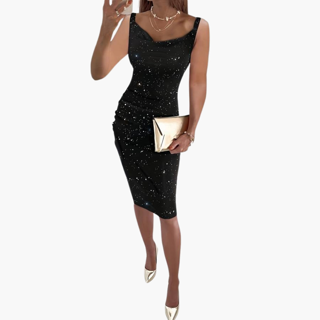 Damen ärmelloses Kleid mit glitzernder Oberfläche