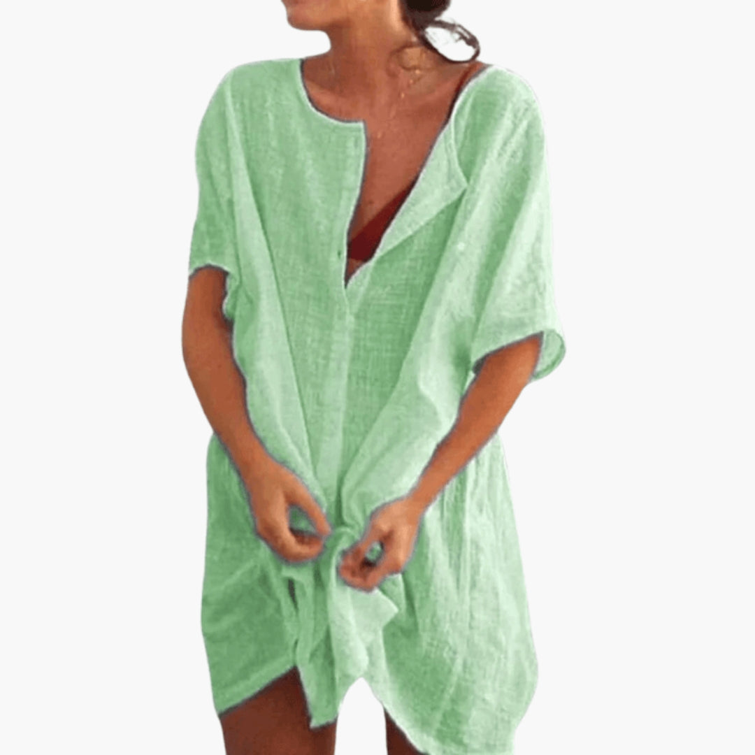 Tunika-Kleid für Damen mit V-Ausschnitt