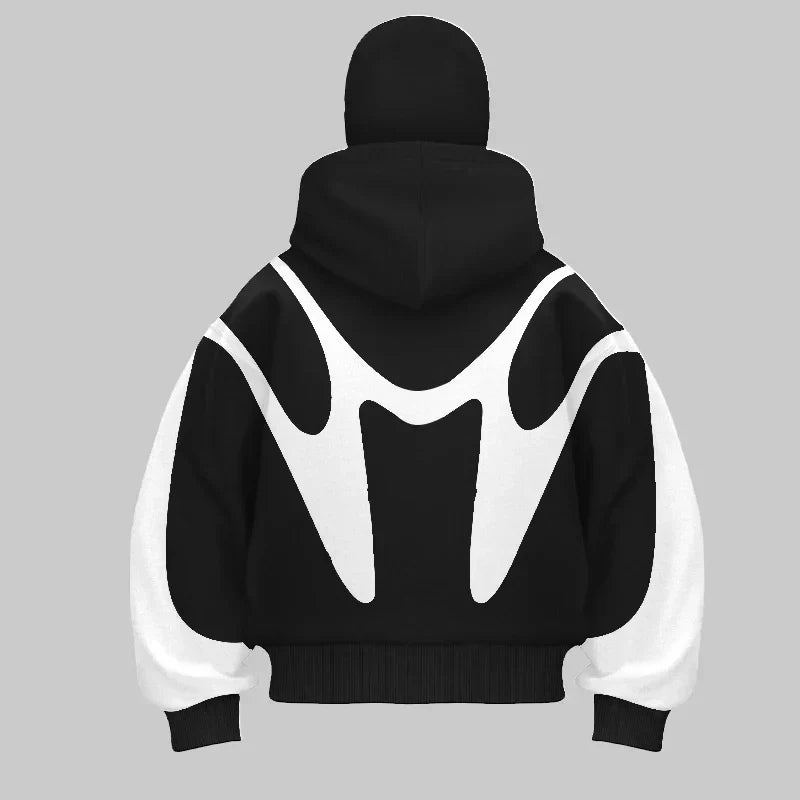 Hoodie Balaclava Homme Graphique | Streetwear Technique Mode Urbaine Automne Hiver