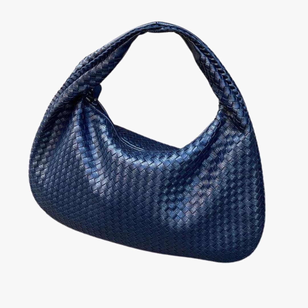 Sac bandoulière pour femme avec surface tressée et fermeture éclair