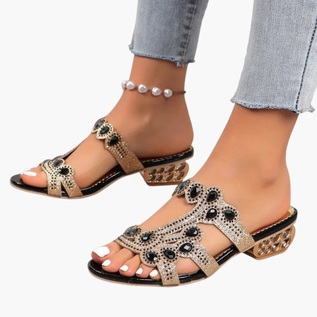 Women's Sandals with Adjustable Straps and Decorative Details