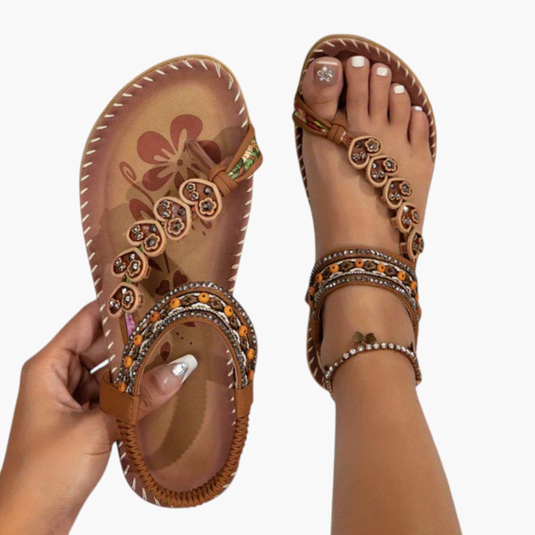 Dam-sandaler med flexibel sula och enkel påtagning