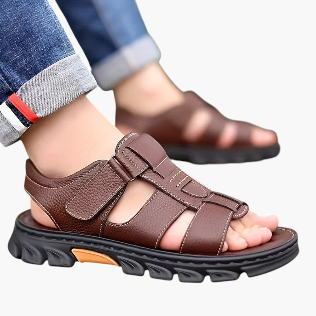 Sandales Homme a Semelles en Caoutchouc et Bout Ouvert