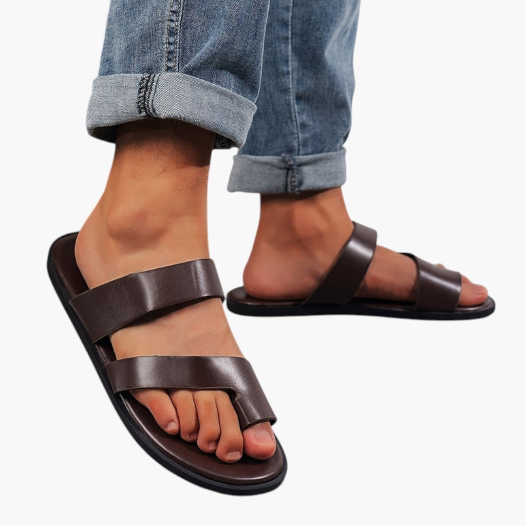 Sandales Plates Résistantes Hommes avec Bout Ouvert