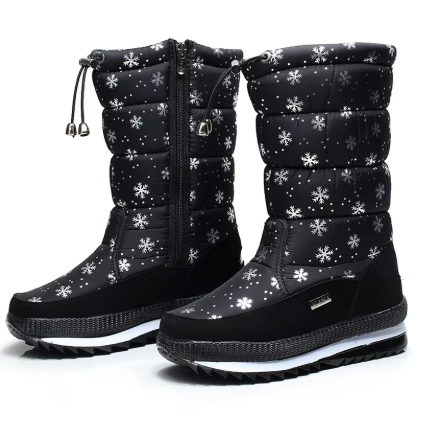 Bottes de neige femme | Imperméables, semelle antidérapante | Doublure chaude, zip facile à enfiler