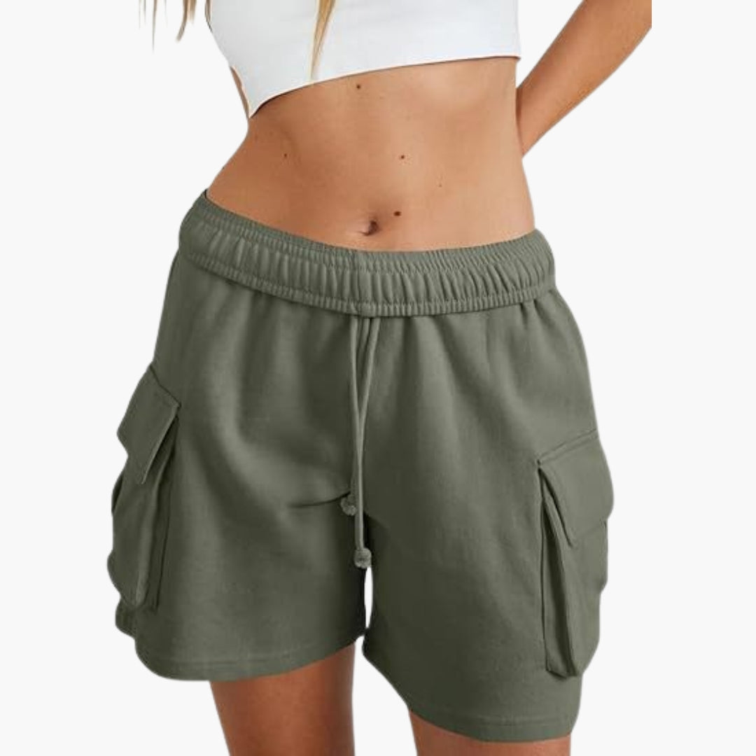 Short Cargo Femme avec Taille Élastique