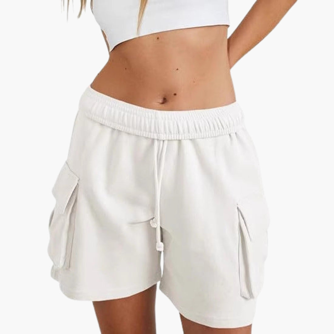 Short Cargo Femme avec Taille Élastique
