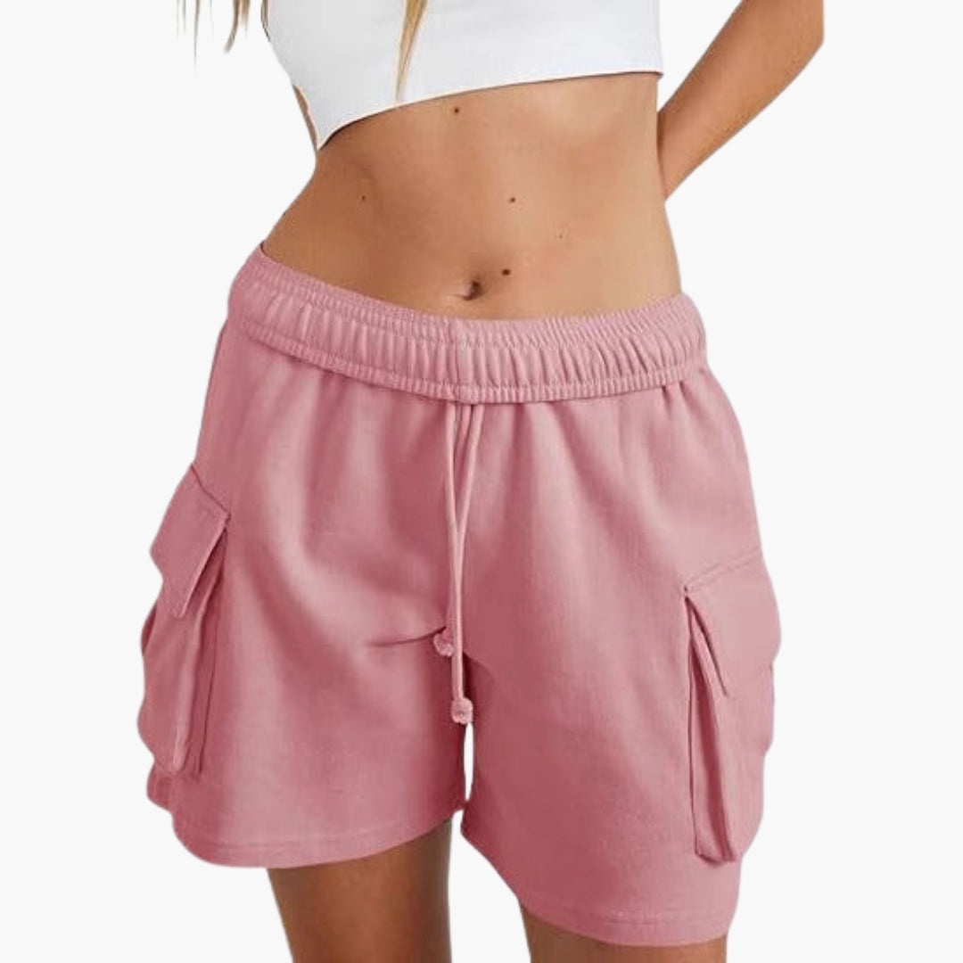 Short Cargo Femme avec Taille Élastique