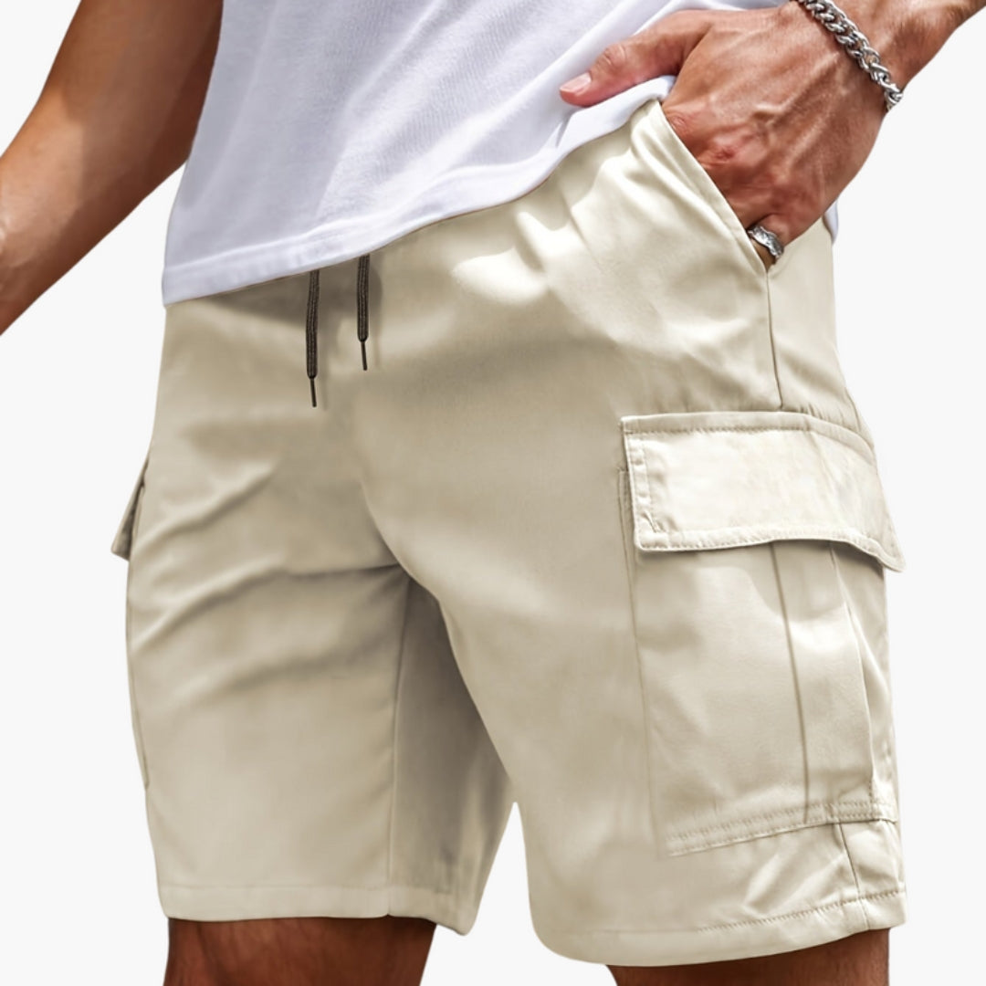 Pantaloncini cargo da uomo con orlo dritto
