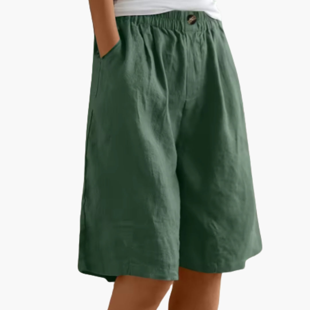 Short Femme avec Poches Latérales et Taille Élastique