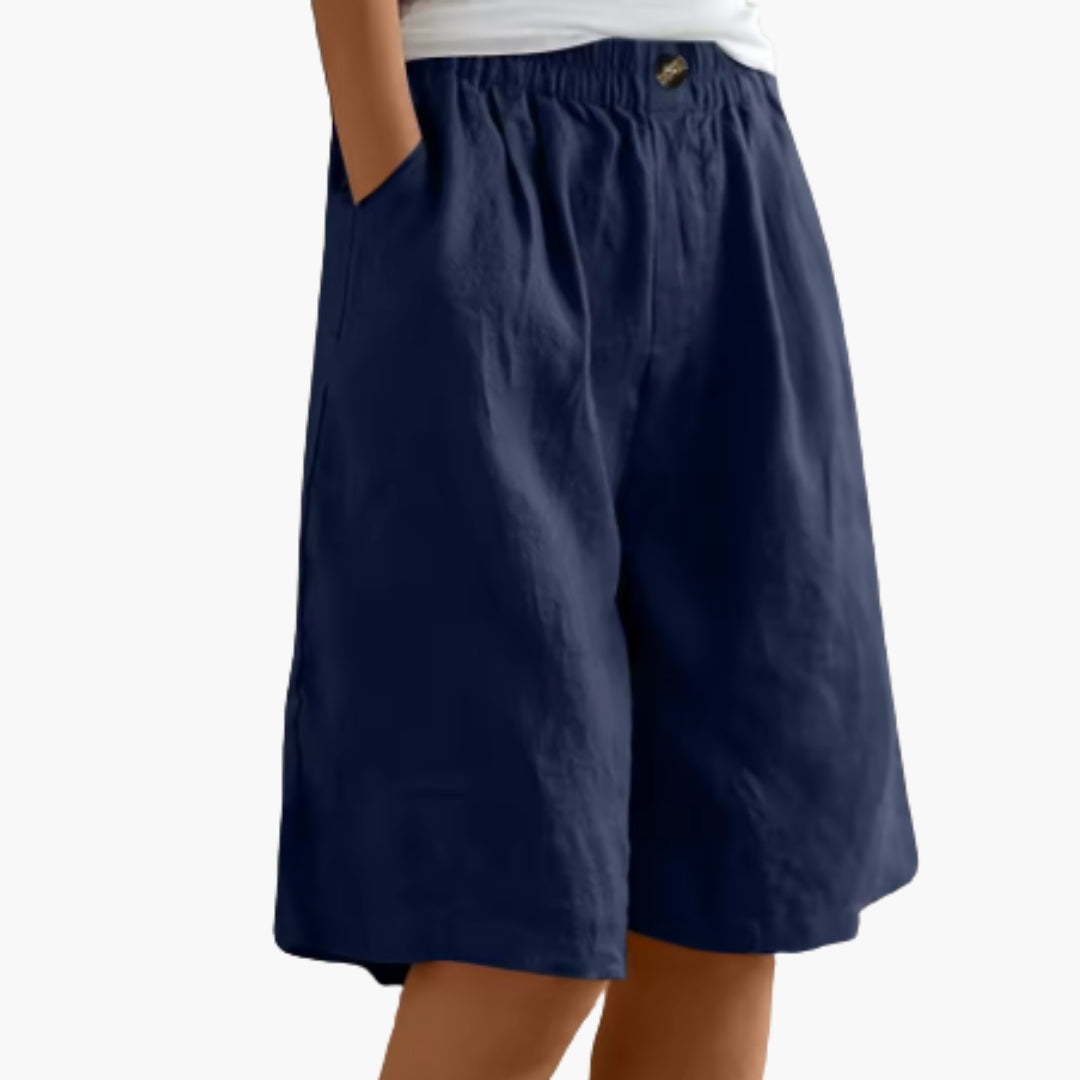 Short Femme avec Poches Latérales et Taille Élastique