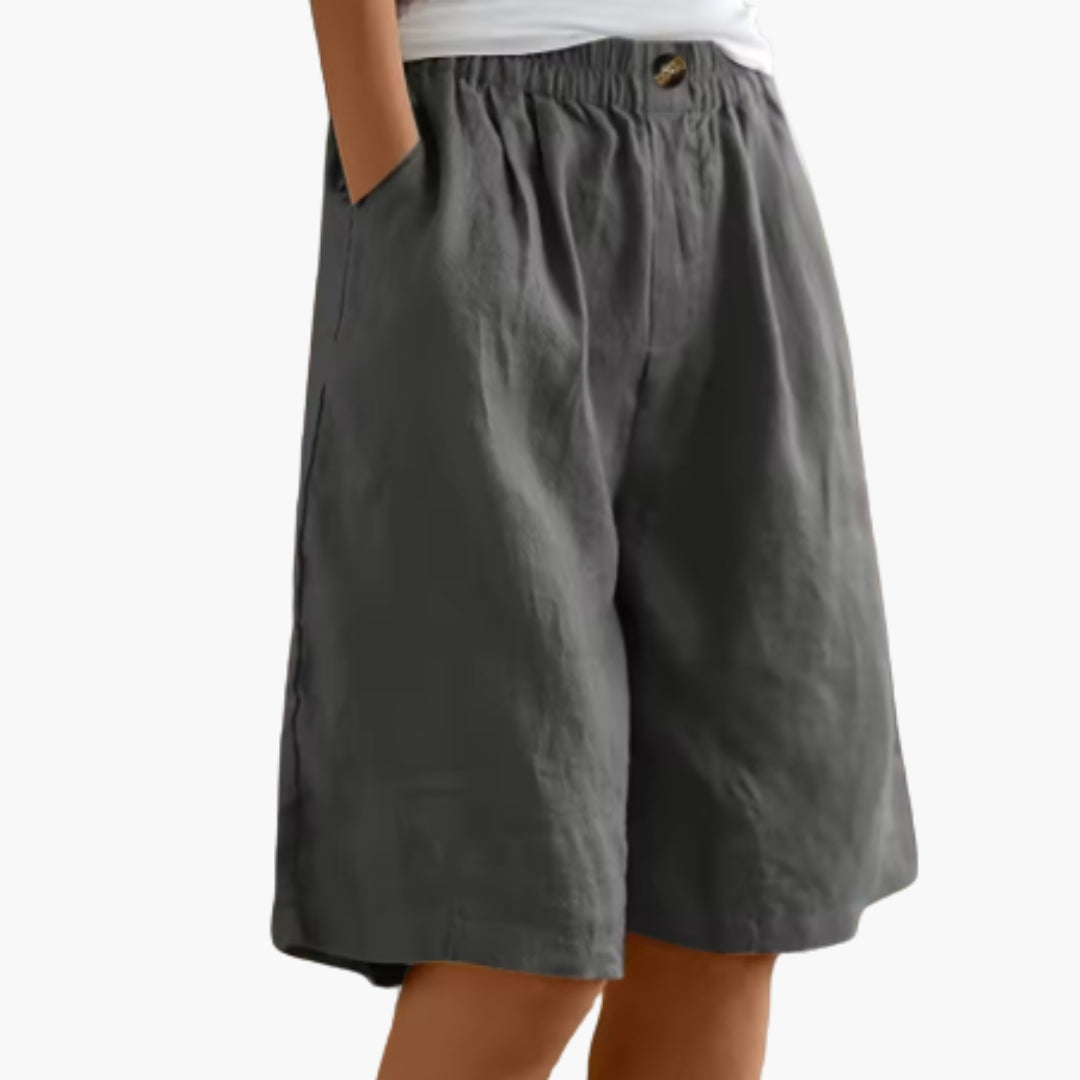 Short Femme avec Poches Latérales et Taille Élastique