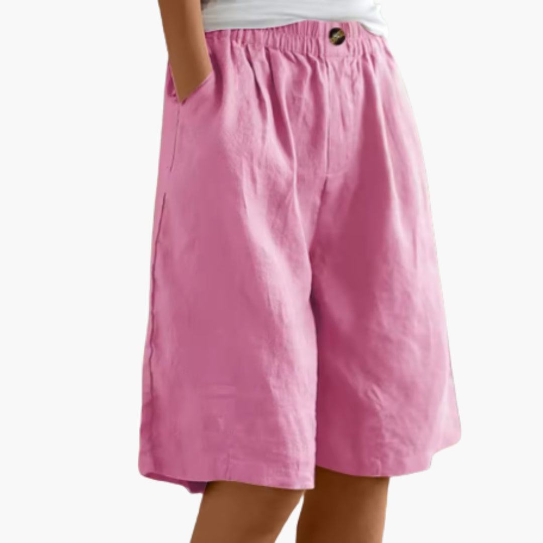 Short Femme avec Poches Latérales et Taille Élastique