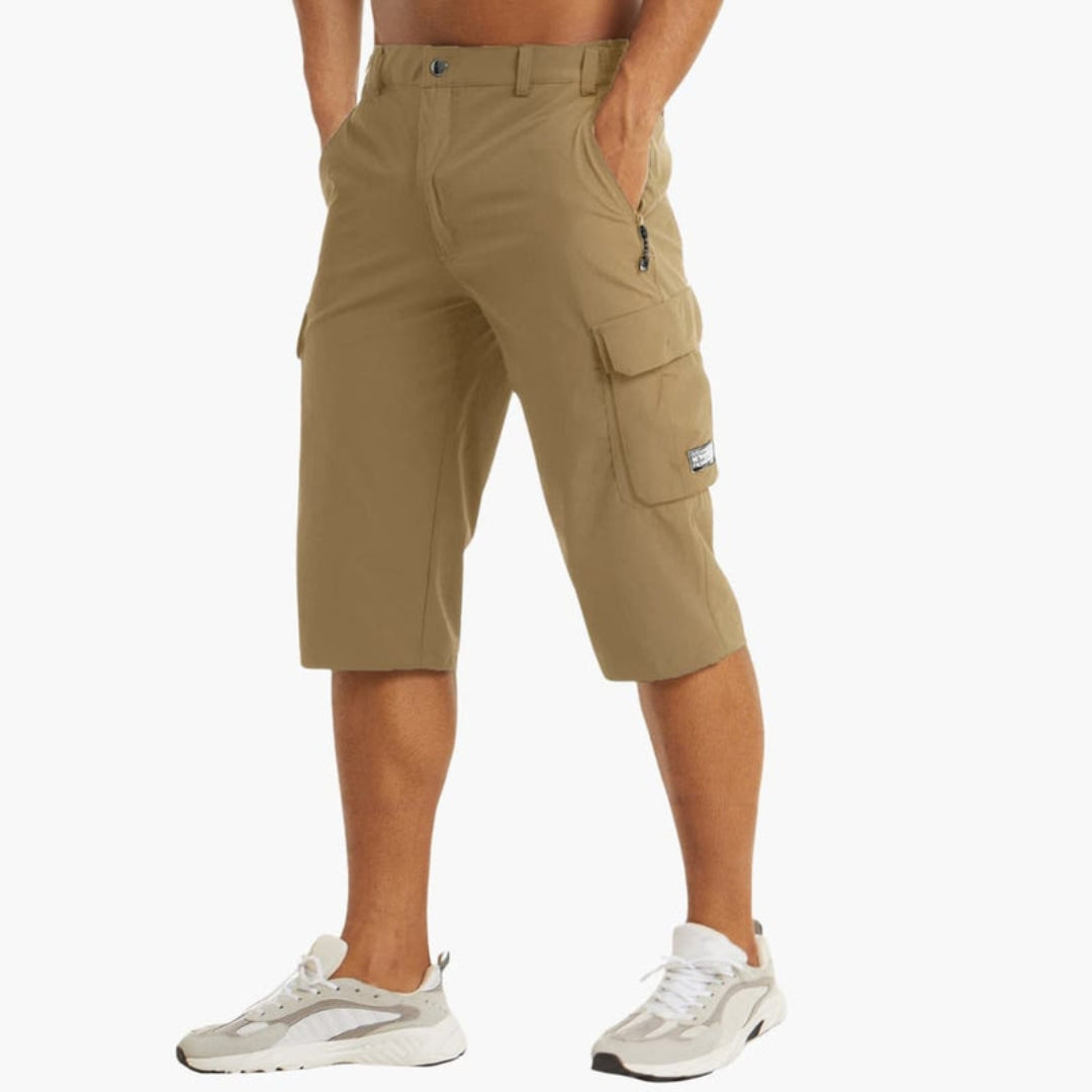 Pantaloni corti da uomo con tasche e passanti per cintura