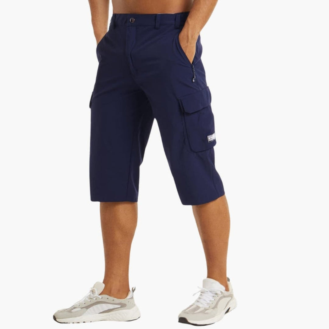 Pantaloni corti da uomo con tasche e passanti per cintura