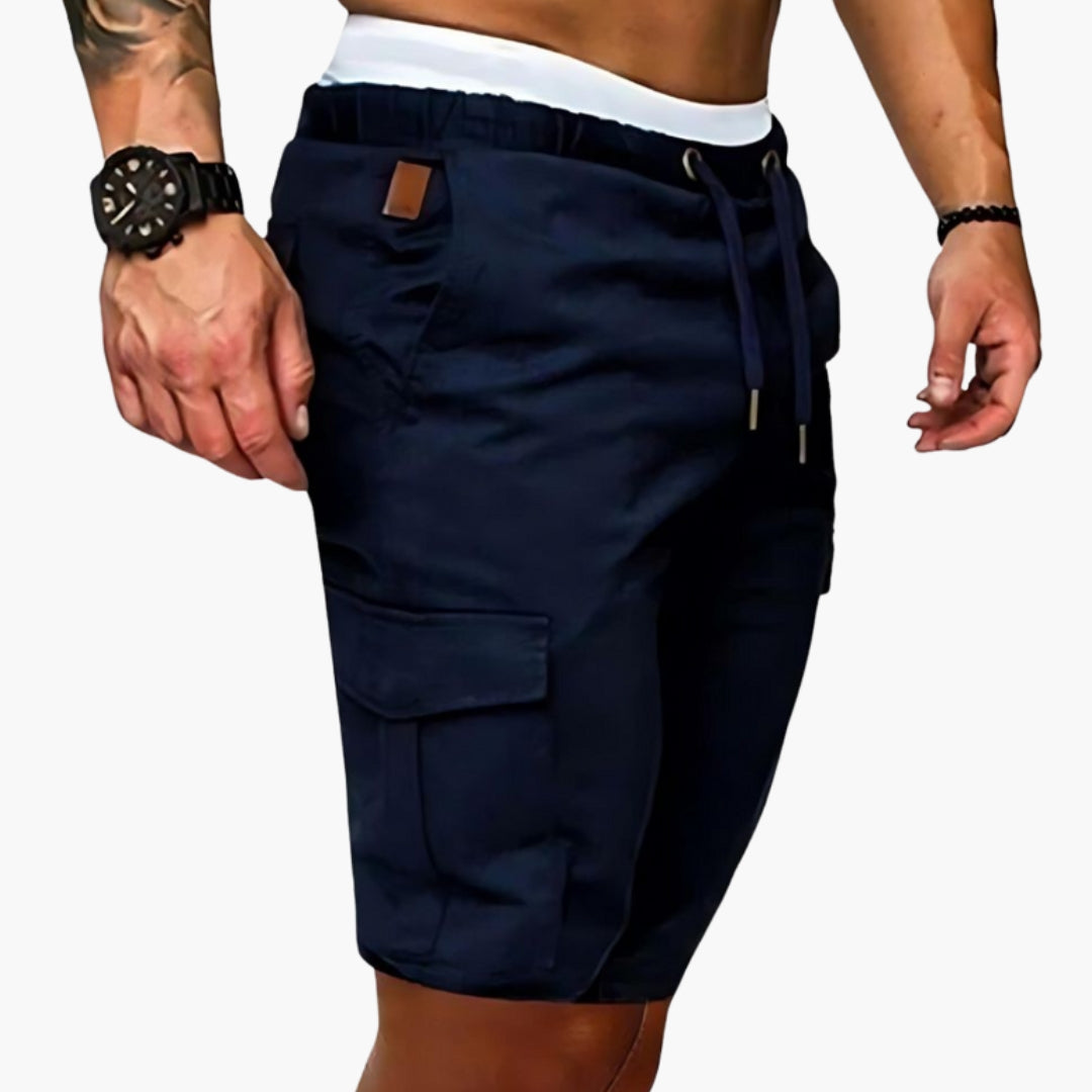 Pantaloni corti da uomo con coulisse e orlo dritto