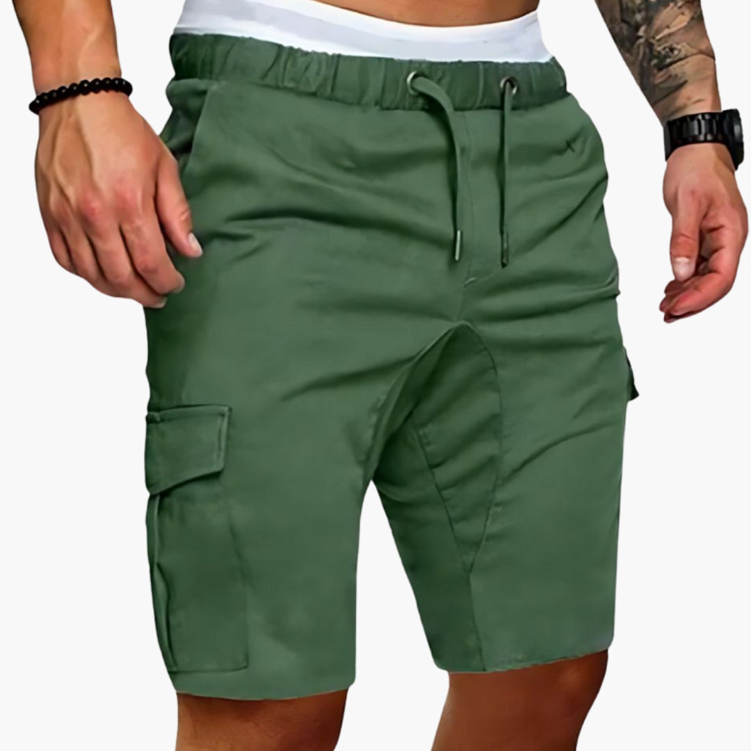 Pantaloni corti da uomo con coulisse e orlo dritto