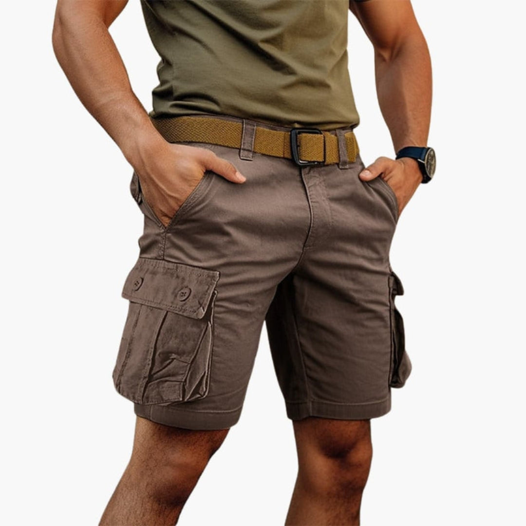 Pantaloncini cargo da uomo con chiusura lampo