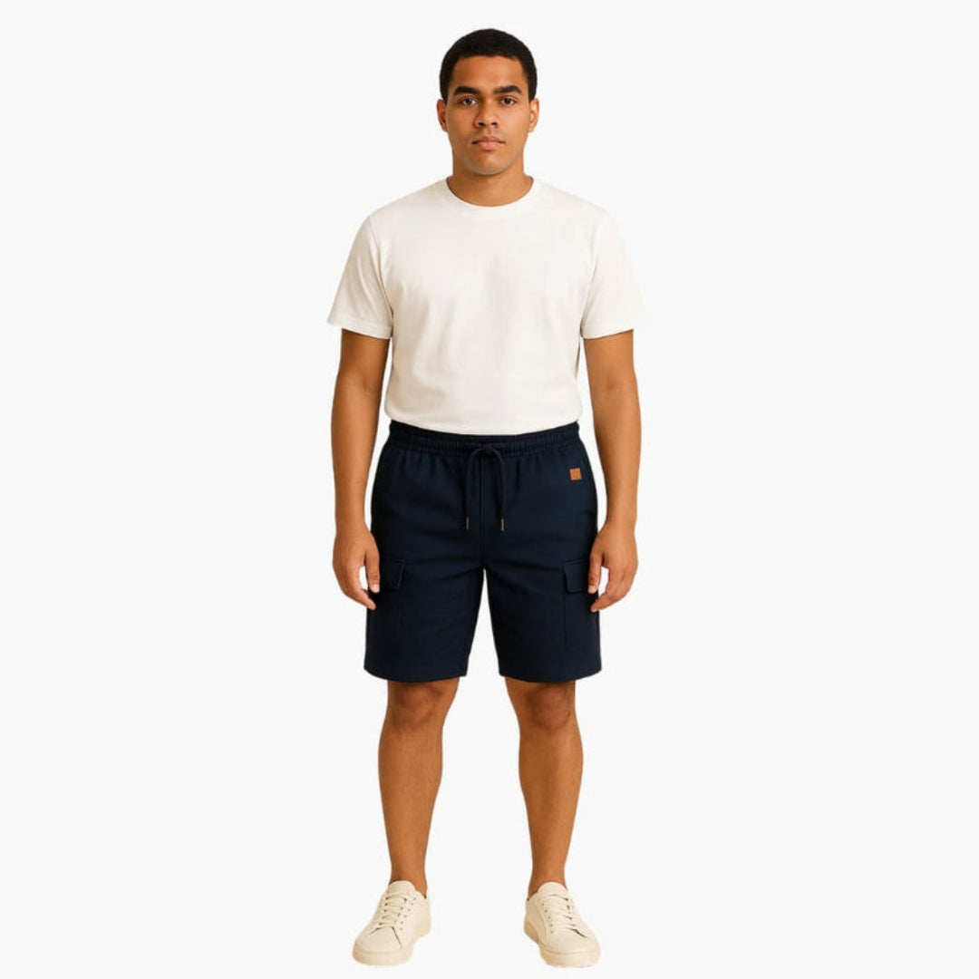 Pantaloncini cargo da uomo con tasca a patta