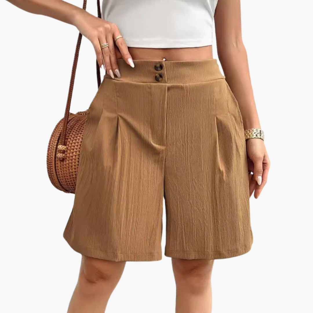 Pantaloncini estivi da donna con patta a bottoni
