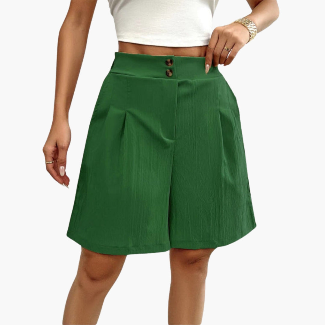 Pantaloncini estivi da donna con patta a bottoni