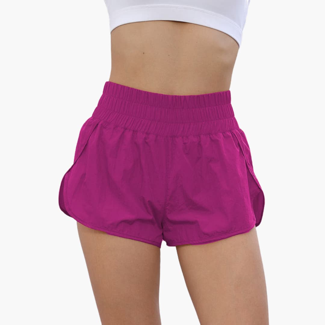 Short da corsa donna con vita elasticizzata e tasche laterali