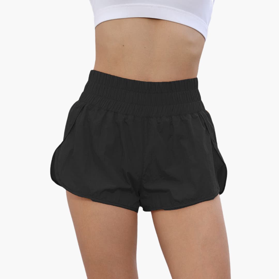 Short da corsa donna con vita elasticizzata e tasche laterali