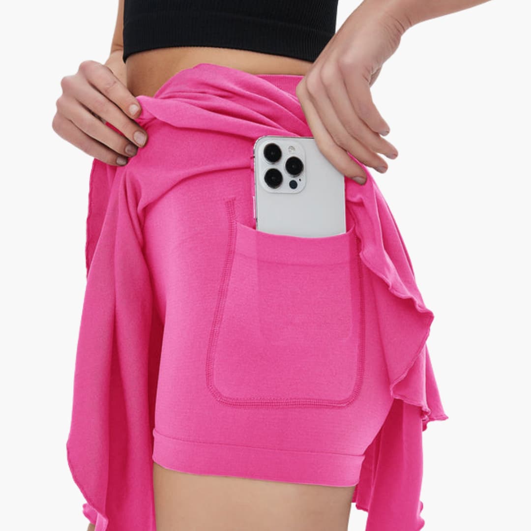 Short femme avec taille élastique et poches latérales