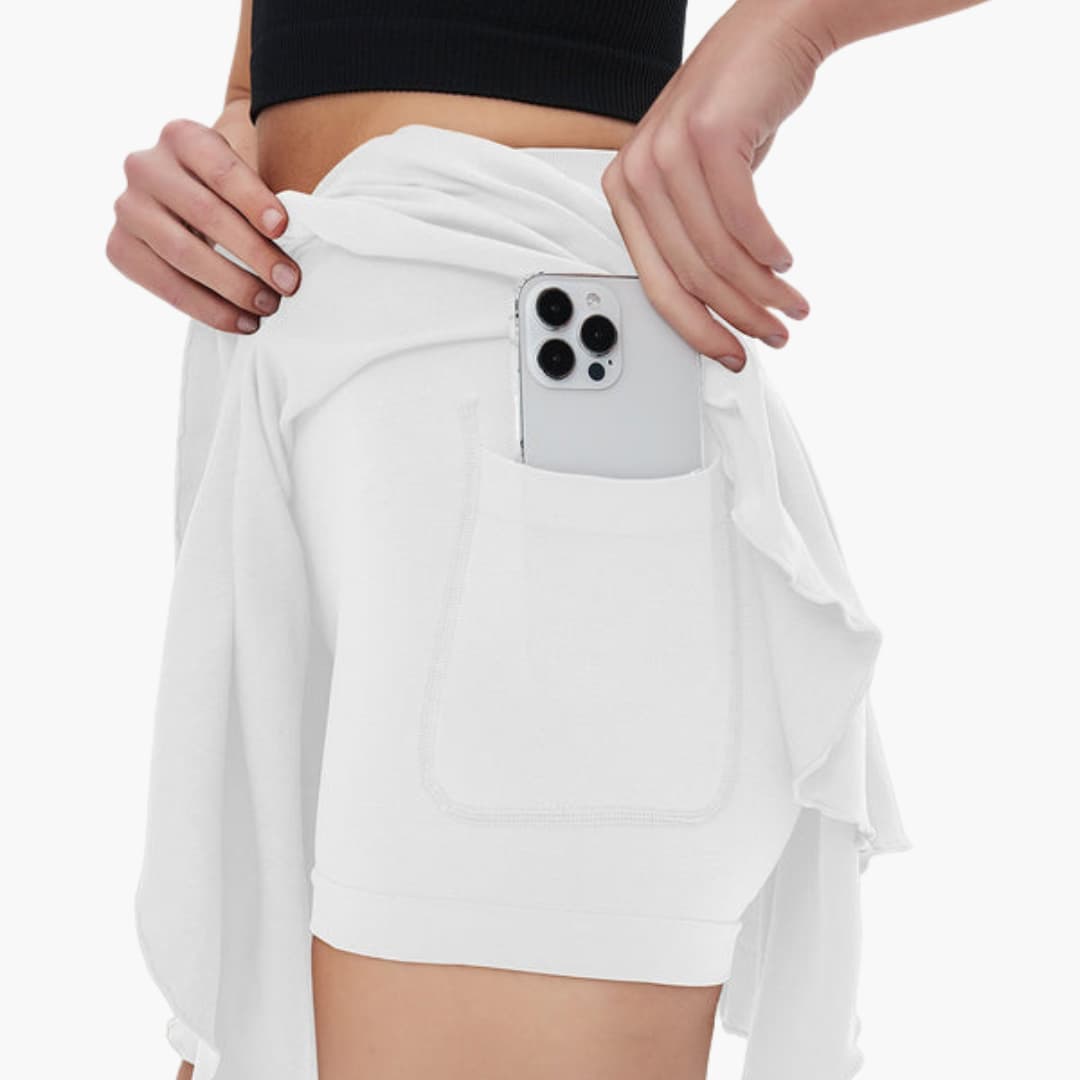 Short femme avec taille élastique et poches latérales