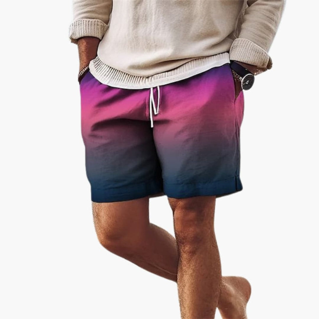 Pantaloncini da uomo con coulisse e motivo sfumato