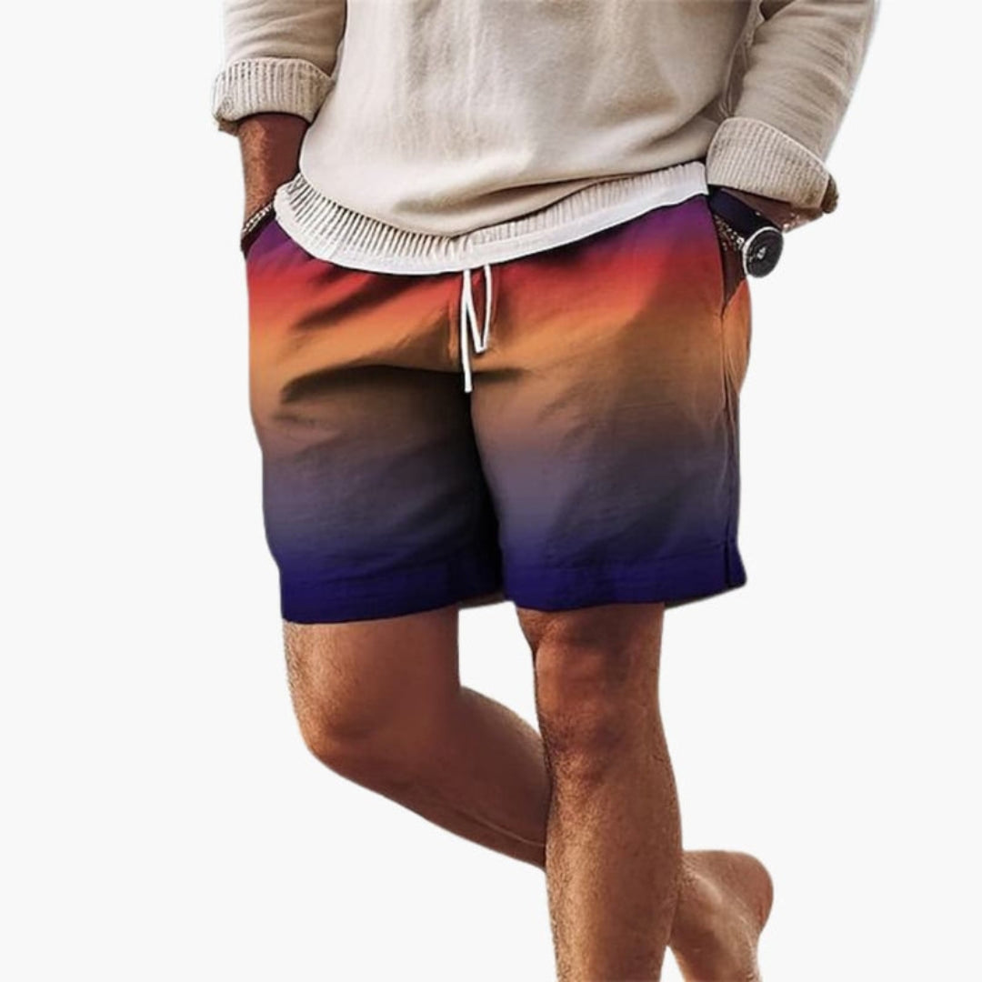 Pantaloncini da uomo con coulisse e motivo sfumato