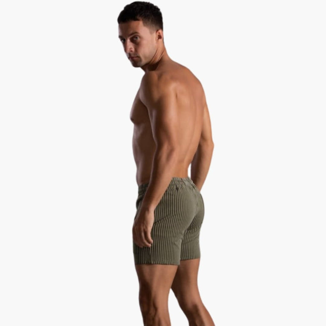 Pantaloncini da uomo con coulisse e motivo a righe