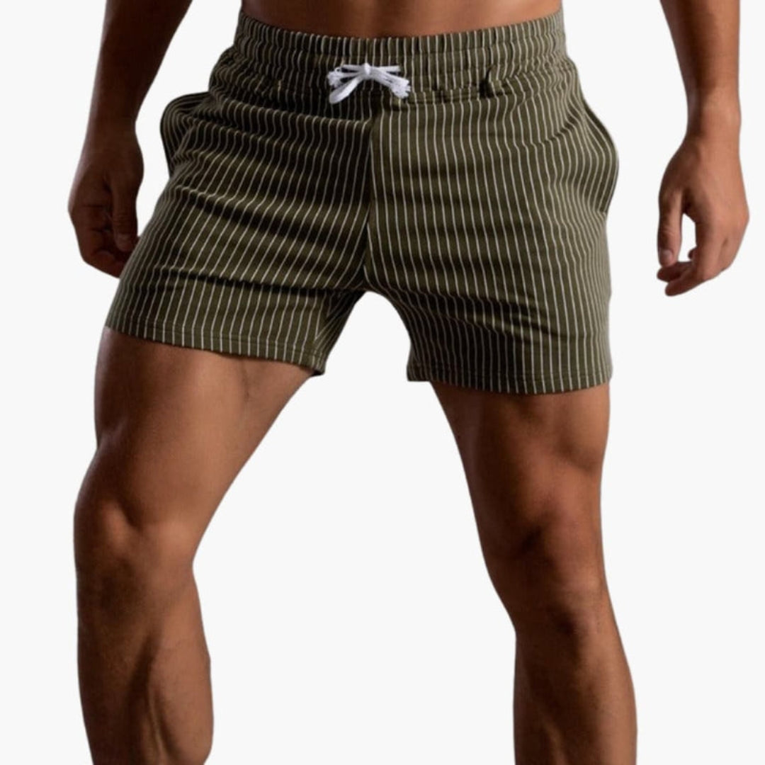 Pantaloncini da uomo con coulisse e motivo a righe