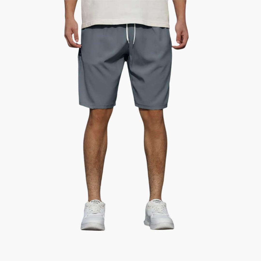 Pantalones cortos para hombre con cintura ajustable y superficie lisa