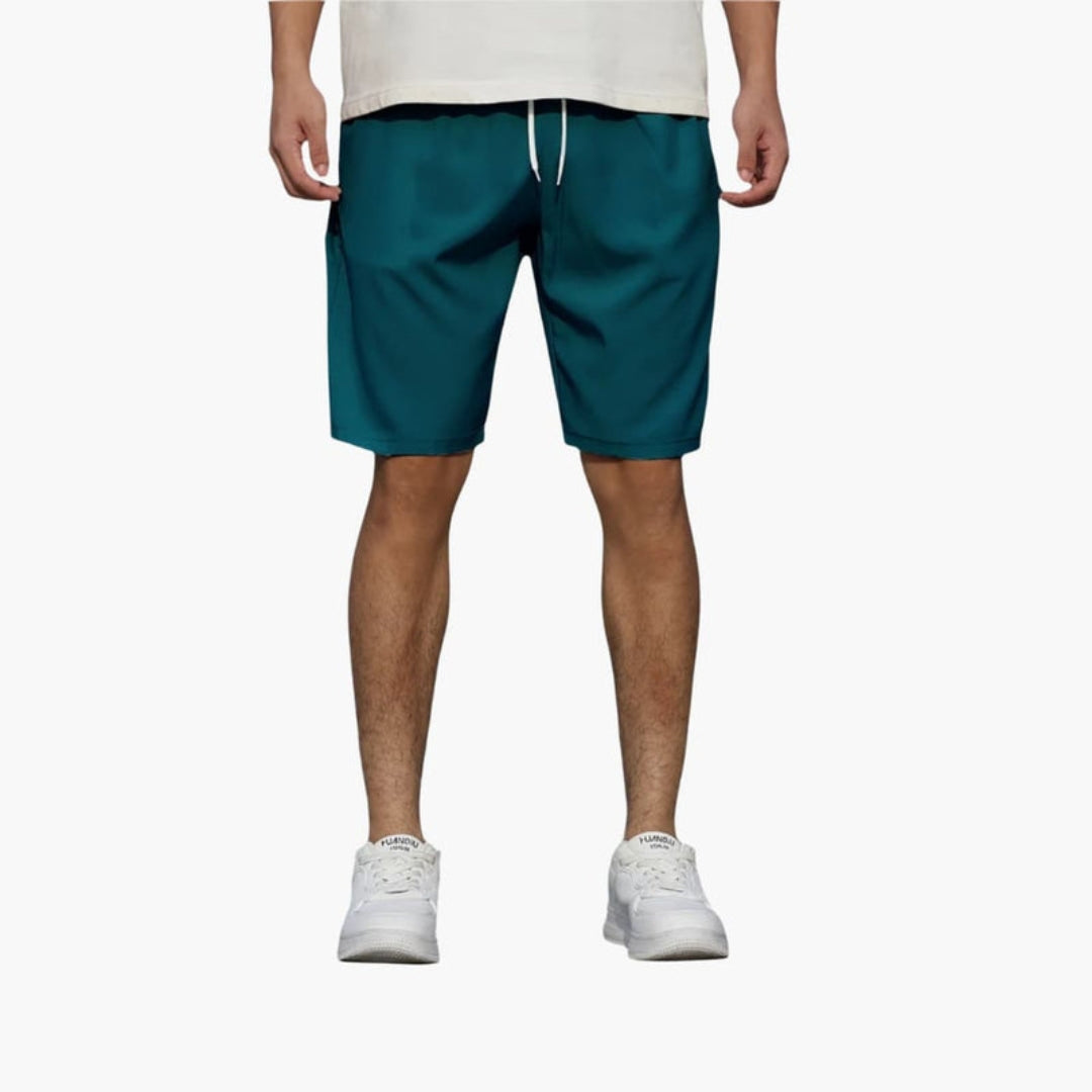 Pantalones cortos para hombre con cintura ajustable y superficie lisa