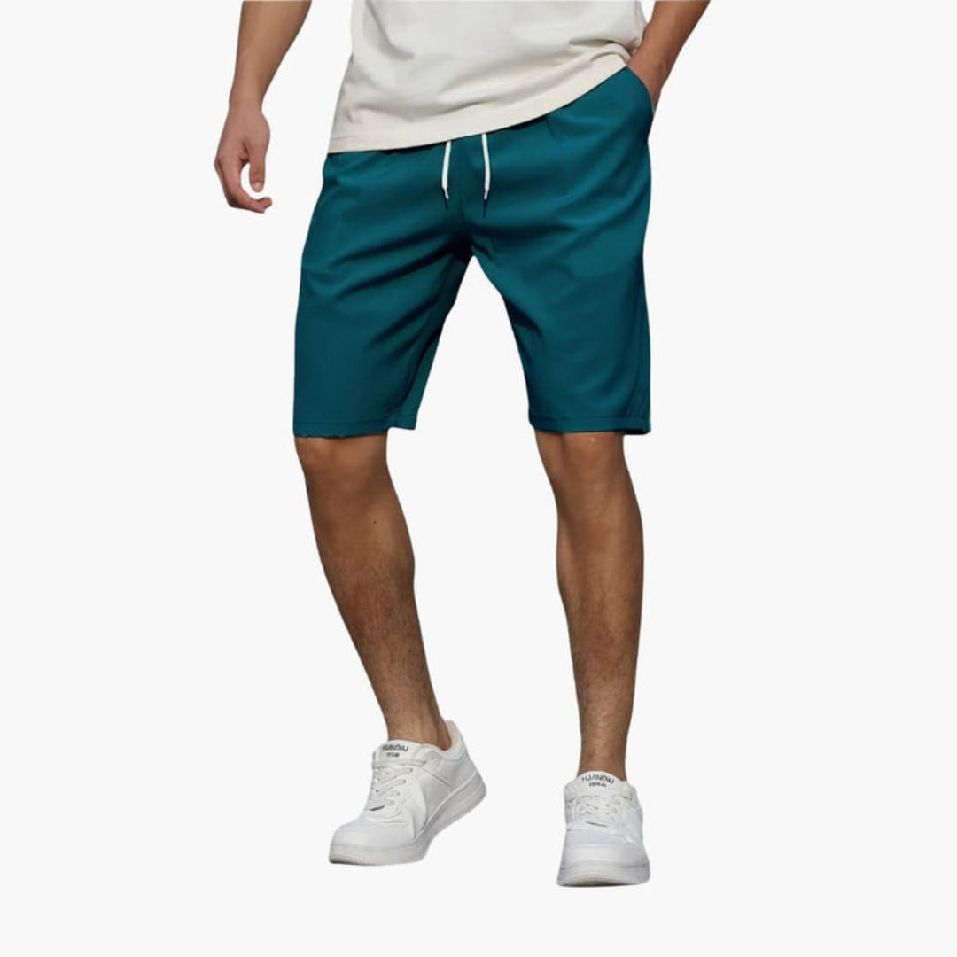 Pantalones cortos para hombre con cintura ajustable y superficie lisa